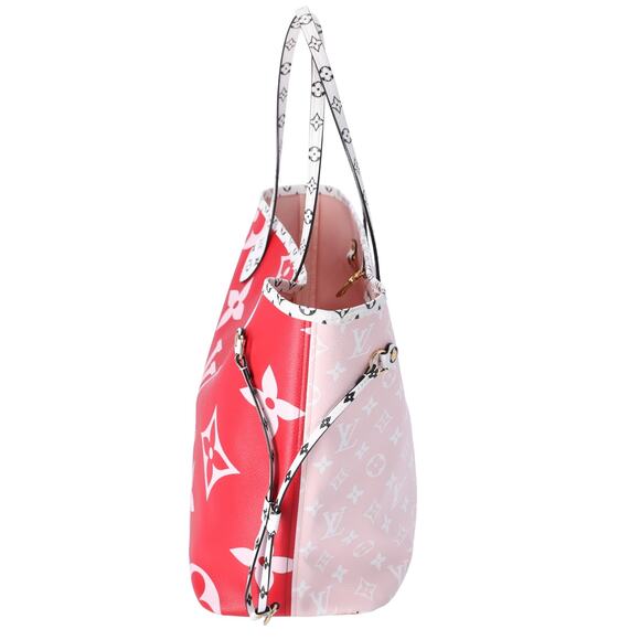 Louis Vuitton Neverfull MM Giant Monogram Tote Bag M44567 Rouge Pink - Picture 3 of 9